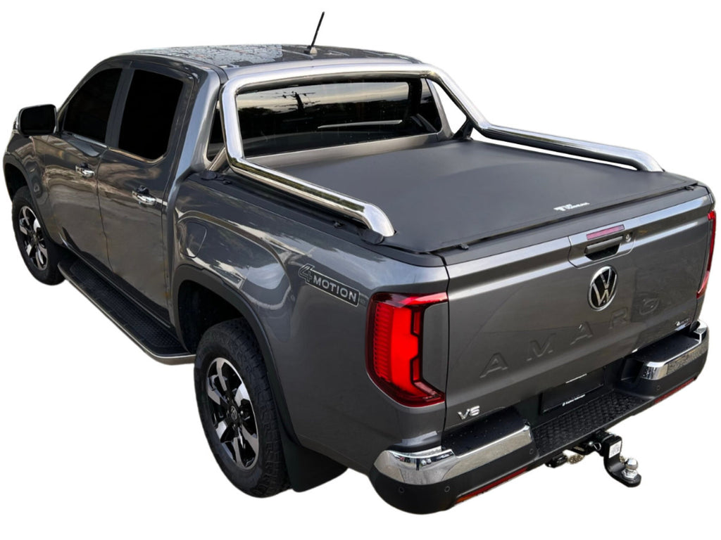 Volkswagen Amarok Dual Cab May 2023 to Current with Sports Bars No Drill Clip On Ute Tonneau Cover